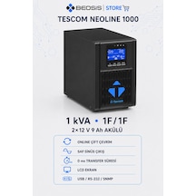 Tescom Neolıne 1000 Online Ups 1 Kva 1f/1f 2 12 V 9 Ah Akülü