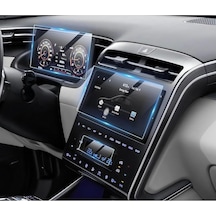 Hyundai Tucson 2021-2024 Navigasyon Ekranı+gösterge Paneli Ekran Koruması +klima Göstergesi 9h Nano Ekran Koruyucu 3'lü Full Paket