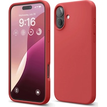 Apple Uyumlu iPhone 16 Plus Kılıf Nano İçi Kadife Silikon Kırmızı\
