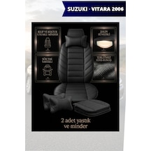 Suzuki Vitara 2006 Uyumlu Premium Siyah Renk Lüks 2 Adet Minder Ve Yastık