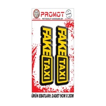 Damla Logo Fake Taxı Tasarımlı Ön Maşa Kabartmalı 2'li Sticker 1 Nötr