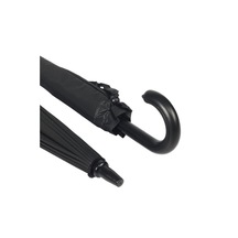 Siyah Desenli Baston 24 Fiber Tel Deri Saplı Premium Protokol Şemsiye