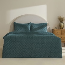 Karaca Home Granel Çift Kişilik Kadife Yatak Örtüsü Petrol Petrol