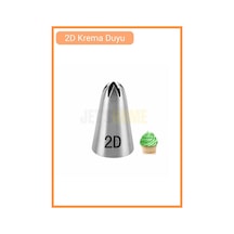 2d Kapalı Yıldız Desen Krema Duyu Büyük Boy Pasta Duyu Paslanmaz Çelik Krema Torbası Ucu 2.5x1.3x4.4 Cm Metalik Gri