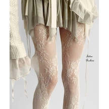Intive Fashion Lovely Flower Krem Rengi Çapraz Çiçek Desenli Mode