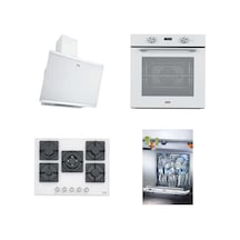 Franke FMA 86 H WH - FHNS 705 WH - FPJ 615 V WH/SS - FDW 614 D6P 4 lü Beyaz Ankastre Set