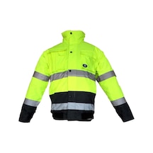 Junıor Jn1021/2 Waterproof Fosforlu Kolu Çıkmalı Polarlı Pilot Mont Sarı Lacivert M Beden Sarı-Lacivert