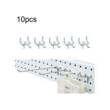 Sones 10 Adet Süpermarket Giyim Mağazası Mandal Panosu Slat Duvar Kancası Raf Delik Plakası, Delik Aralığı: 2,5 Cm, Uzunluk: 5 Cm, Tel Çapı: 3,3 Mm Çok Renkli