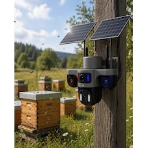 Güneş Enerjili Yayla Kamerası 4g Sım Kartlı 3 Lensli Bahçe Güvenlik Kamerası 2 Yıl  88492307