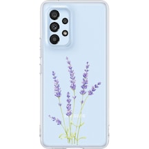 Samsung Galaxy A53 Uyumlu Lavanta Çiçek Tasarımlı Baskılı Silikon Kılıf Renkli