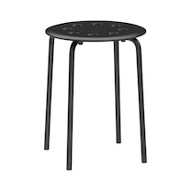 Tabure, Siyah Ikea Genişlik 40Cm Siyah Renk Yuvarlak Tabure