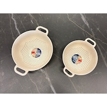 1,2 L Ve 0,7 L Mini Süzgeç Seti Krem Renk 2 Parça Set