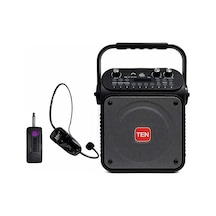 Ten,5'' Taşınabilir Rehber Anfi + Kablosuz Kafa Mikrofonlu Bluetooth Lu Mevlüt Ve Organizasyon Ses Sistemi