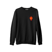 Ateş Ve Su - Ateş Çocuk Siyah Erkek Kalın Sweatshirt 001
