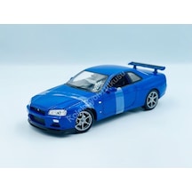 Welly 1/24 Nissan Skyline Gtr R34 Model Araba Mavi