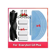 Everybot Q3 / Q3 Plus Robot Süpürge - Ana Yan Fırça, Hepa Filtre, Paspas Bezi Yedek Parçaları - Yongtao