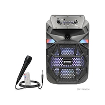 Seyyar Anfi El Mikrofonlu 16Cm 8W Bt/Usb/Sd Ledli Qs-2603