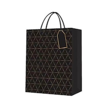 Siyah Desenli Büyük Boy Karton Çanta