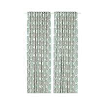 Ikea Fjaderklınt Fon Perde 145x300 Cm Beyaz-yeşil Beyaz - Yeşil