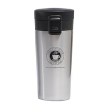 Kilitli 304 L Çelik Gri 500 Ml Kahve Termos Mug Cin406gr Açık Beyaz