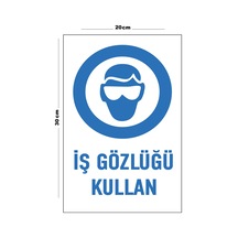 Metal İş Gözlüğü Kullan 20cm X 30cm A4 Büyüklüğünde Uyarı Levhası Yönlendirme Tabelası