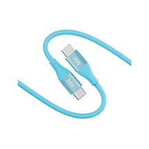 Bix BXSC1CC 60W Type-C To Type-C Silikon Şarj Data Kablosu Mavi