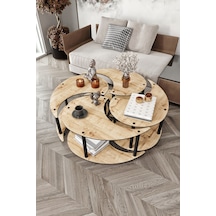 Yin Yang Unıty Serenıty Orta Sehpa 4 Lü Safir Meşe-90 Cm