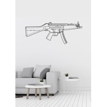 H&k Mp5 Desenli Dekoratif Metal Duvar Süsü