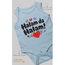 Morivokids Halam Da Halam Sıfır Kollu Bebek Zıbını %100 Pamuk Bebe Mavisi