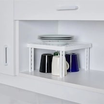 Kare Ayaklı Raf Dolap Içi Düzenleyici Çok Katlı Raf Tabak Bardak Baharatlık Banyo Mutfak Rafı Plasti Diğer