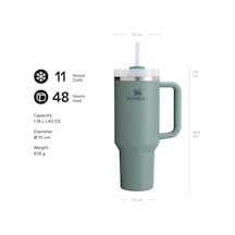 Quencher H2.0 Flowstate Pipetli Termos Bardak 1.18 Litre - Yeşil Shale Paslanmaz Çelik Çok Renkli