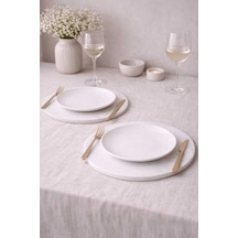 Masif Beyaz Mermer Supla 2 Li Set 30 Cm 1.3 Cm Kalınlık Dekoratif Masa Altlığı & Sunum Platformu