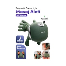 Auhma Amg38 Şarjlı Isıtmalı Boyun Ve Omuz Masaj Aleti 3d Yoğurma Derin Doku Shiatsu Masaj Cihazı Yeşil
