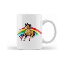 Cute Rainbow Horse Adorable Horse Lovers Kupa Bardak Porselen Karışık