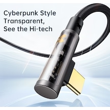 Moly Mcdodo Ca-3401 1.8m Type-c-type-c 90 Derece 100w Hızlı Şarj Şeffaf Veri Kablosu - İphone 15 Serisi Uyumlu