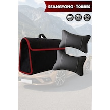 Ssangyong Torres Uyumlu Koltuk Yastığı Bagaj Çantası Siyah Renk Lüks Model