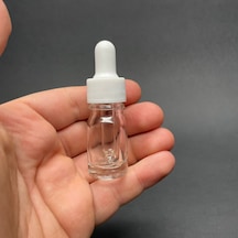 Saydam Cam Damlalıklı Şişe Beyaz Kapak  5 ML