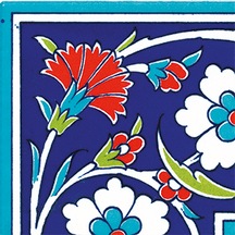 Armada Çini 10x10 Cm Ksk 43 Karanfil Desenli Çini Bordür Köşesi