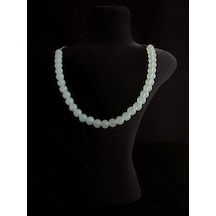 Opal Doğal Taşlı Çelik Kolye -Pure Serisi