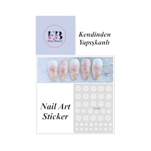 Nail Art Sticker Kendinden Yapışkanlı, Tırnak Süsleme, Tırnak Dövmesi Stikır 2259 Beyaz-2259