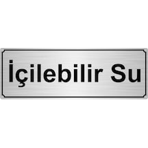 Gümüş Renk Metal İçilebilir Su Yönlendirme Levhası