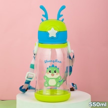 Porsima 21.0002-1 Matara Geyik Temalı Stickerlı Askılı Suluk - Su Şişesi - Yeşil 550ml Yeşil