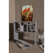 Masaüstü Kitaplık,monitör Standı Raflı,80cm,portatif Minifix Kurulum Antrasit