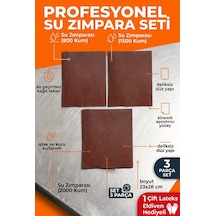 23x28 Cm Su Zımparası Seti 800 1500 2000 Kum 3 Parça Islak Kuru İnce Polisaj Zımparası + Eldiven