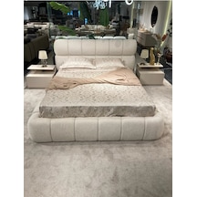 Cozze Mobilya Premium Buklet Kumaş Tasarım Çift Kişilik Bubble Karyola 140 x 200 CM