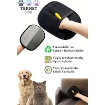 Teknetstore Çift Taraflı Statik Kedi Köpek Tüy Temizleme Eldiveni Giysiler Mobilyalar Halılar İçin