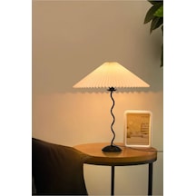 Modern Tasarım Zigzag Umbrella Abajur Masa Lambası Siyah Siyah