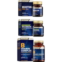 Nutraxin B Vitamin Complex 60 Tablet + Biotin 5000 Mcg 30 Tablet + Selenium 100 Mcg 100 Tablet