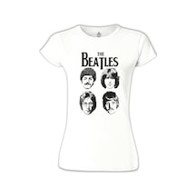The Beatles 3 Beyaz Kadın Tshirt 001