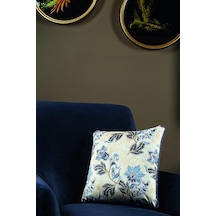 Tr Asdiva Lüks Kadife 43x43 Cm Kırlent Kılıfı Dekoratif Yumuşak Salon Koltuk Avangart Biyeli Beyaz Genel